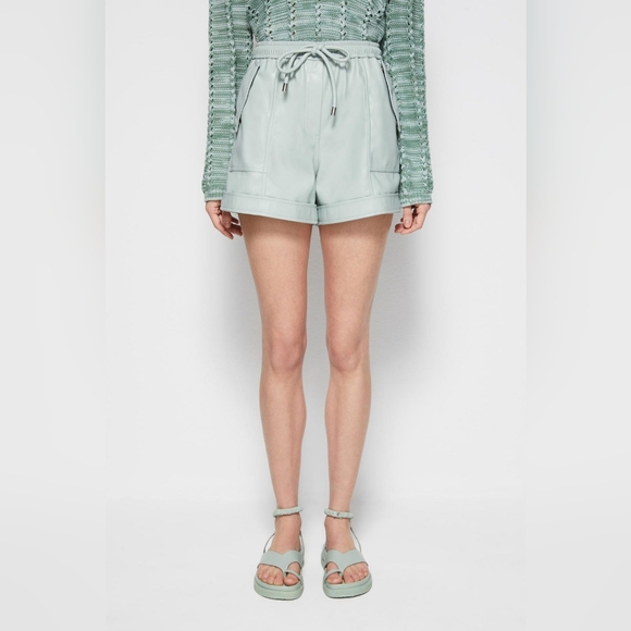 6. NWT JONATHAN SIMKHAI DOAH VEGAN LEATHER SHORTS - Picture 3 of 12